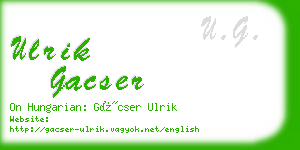 ulrik gacser business card